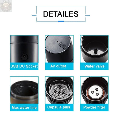 PORTABLE ESPRESSO MAKER Brown Shots Coffee
