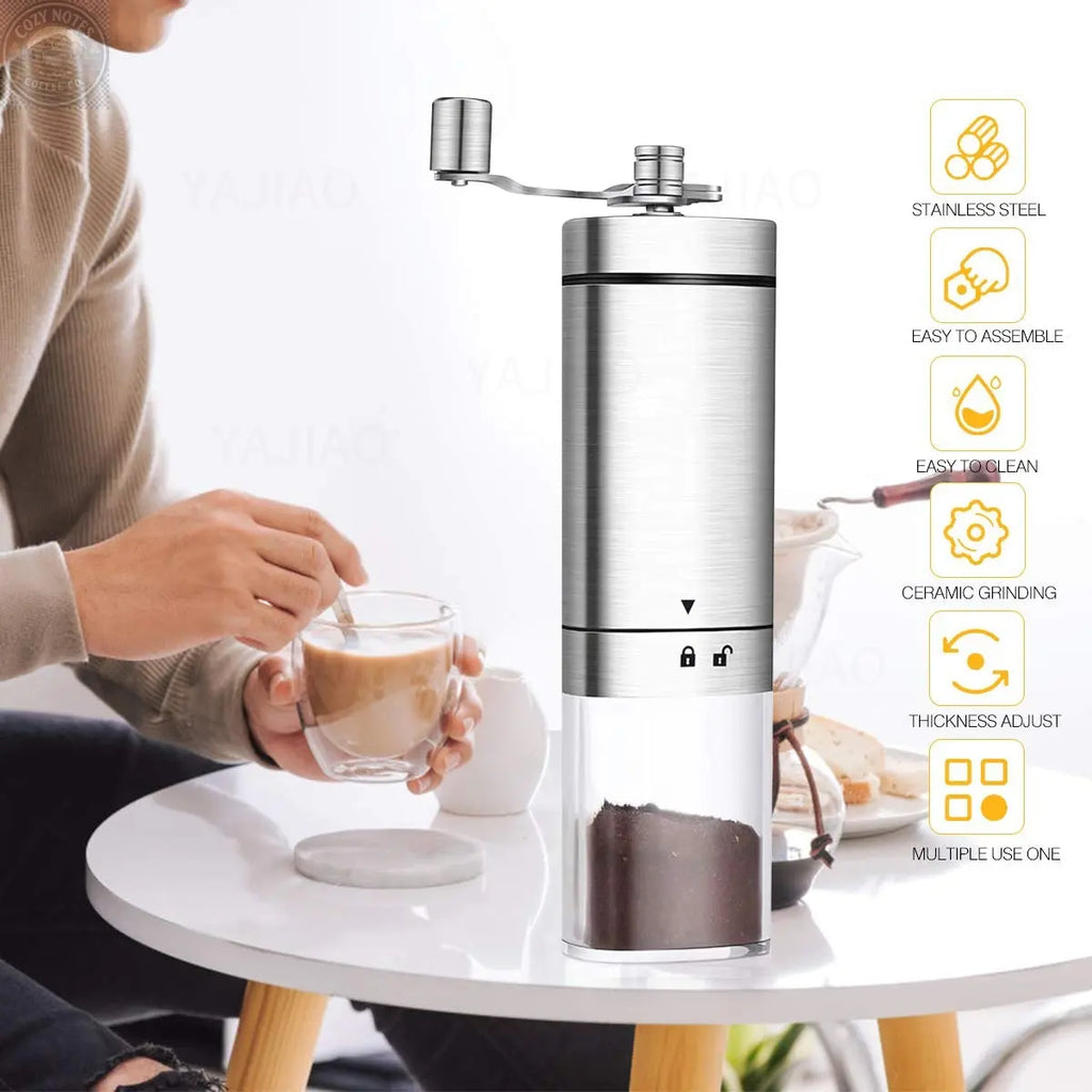 MINI MANUAL COFFEE GRINDER Brown Shots Coffee