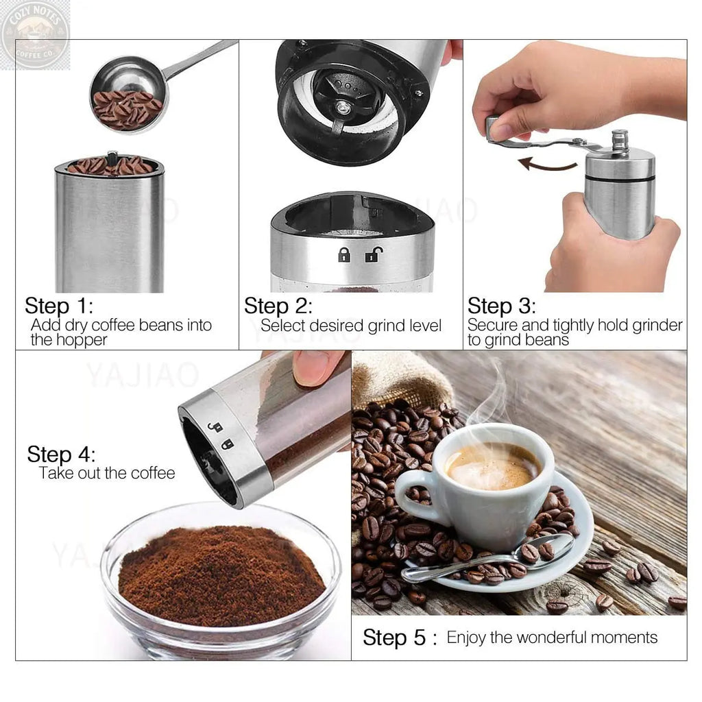 MINI MANUAL COFFEE GRINDER Brown Shots Coffee
