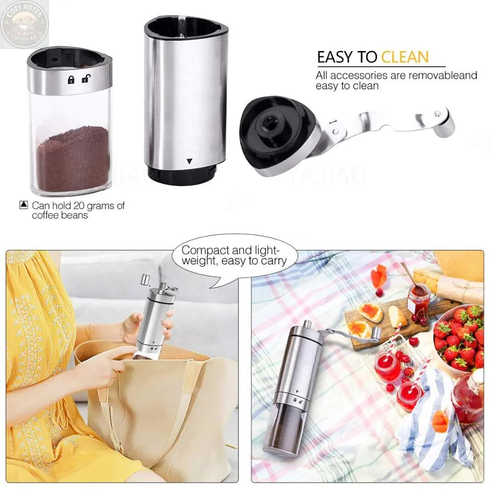 MINI MANUAL COFFEE GRINDER Brown Shots Coffee
