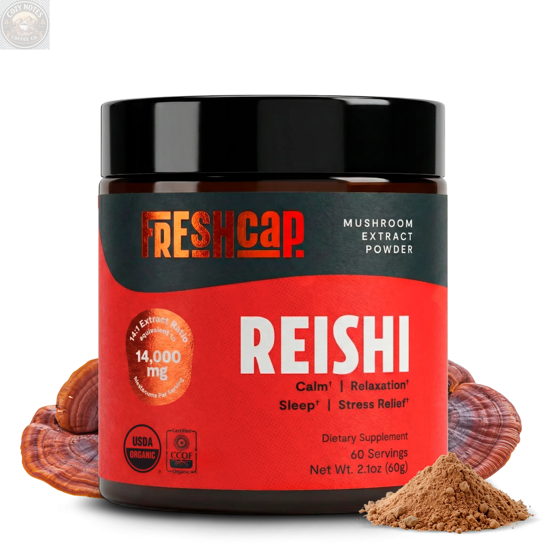 Organic Reishi Mushroom Powder FreshCap Mushrooms