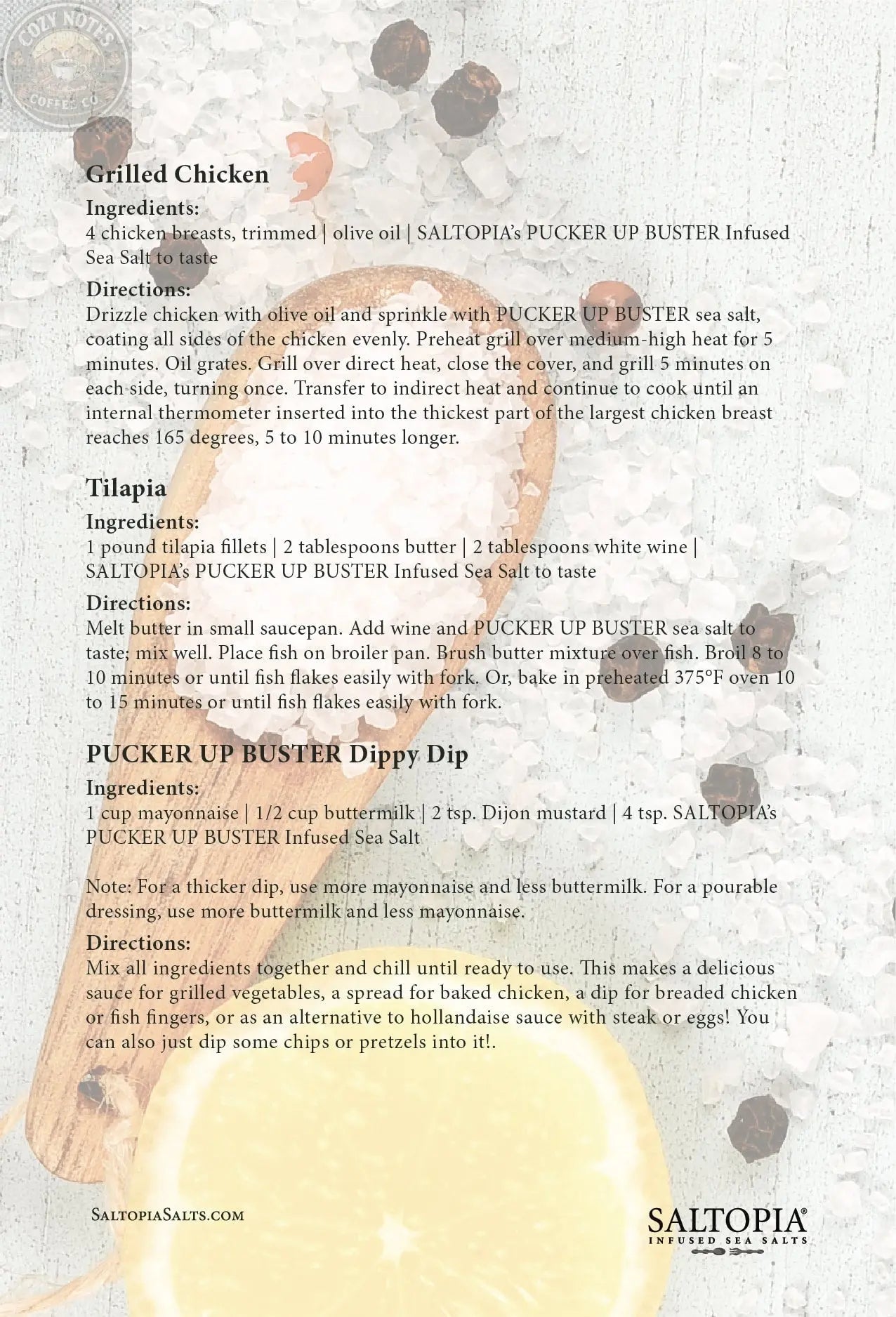 Lemon Pepper Salt: PUCKER UP BUSTER SALTOPIA Infused Sea Salts