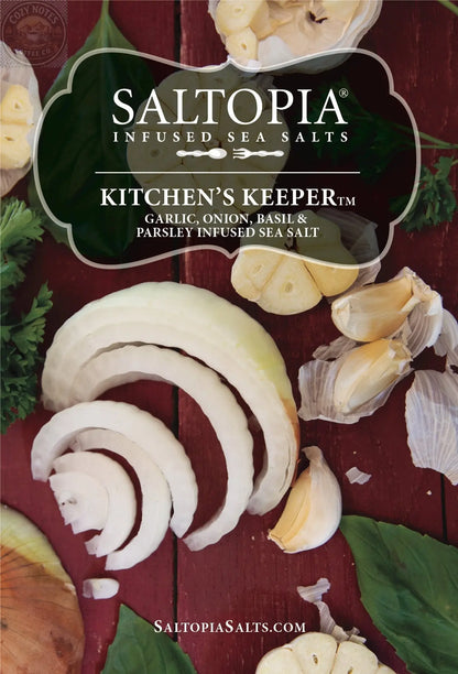 Italian Herbs & Garlic Salt: KITCHEN'S KEEPER SALTOPIA Infused Sea Salts