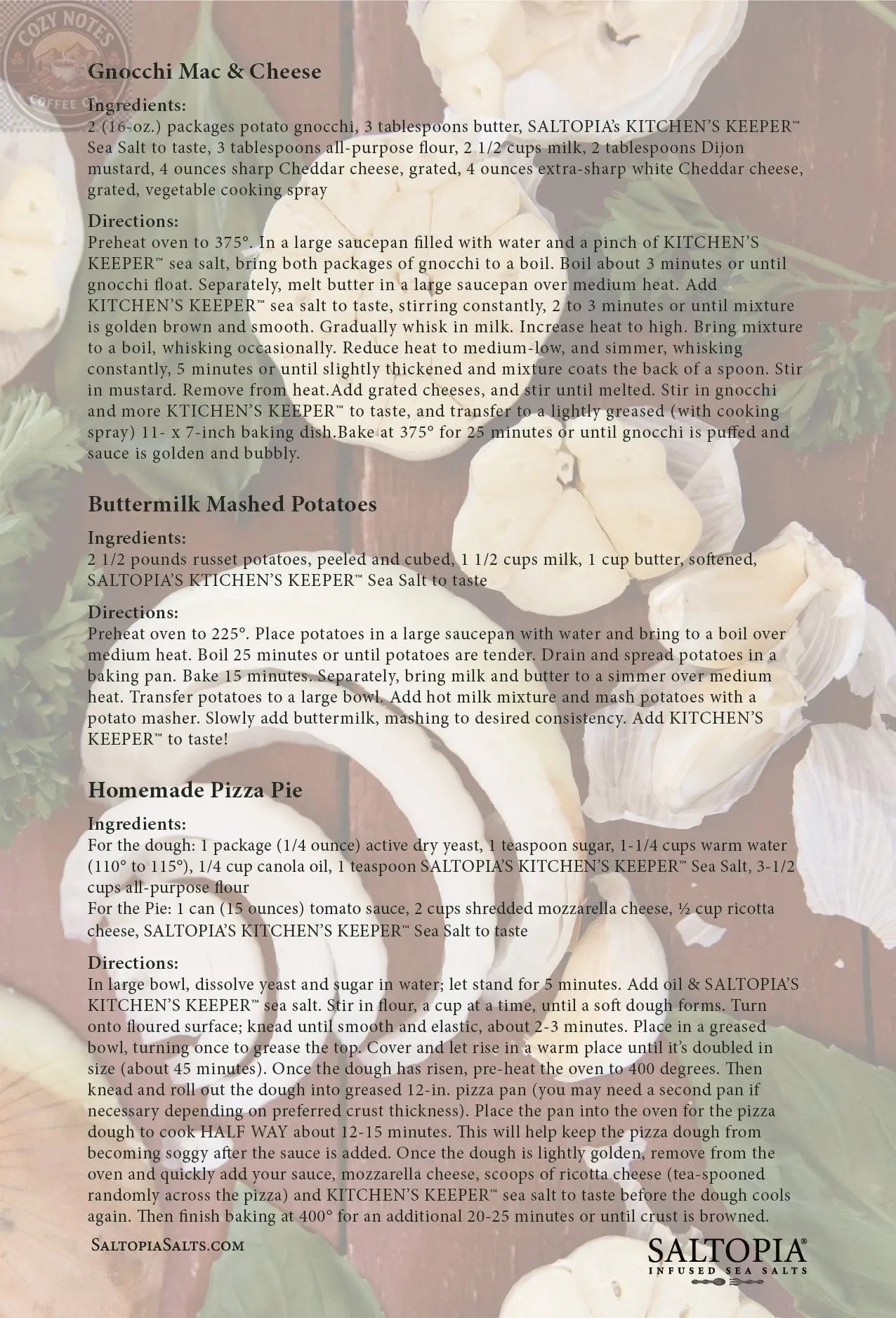Italian Herbs & Garlic Salt: KITCHEN'S KEEPER SALTOPIA Infused Sea Salts