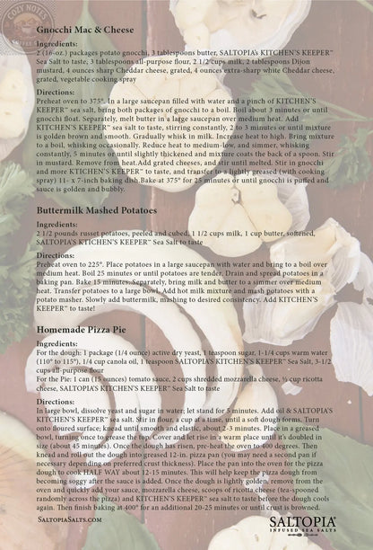 Italian Herbs & Garlic Salt: KITCHEN'S KEEPER SALTOPIA Infused Sea Salts