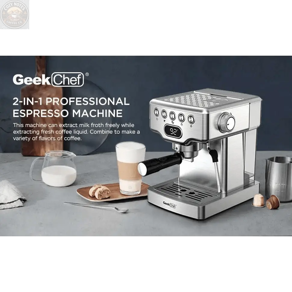 Stainless Steel 20 Bar Espresso Machine with Milk Frother Royalessencelux