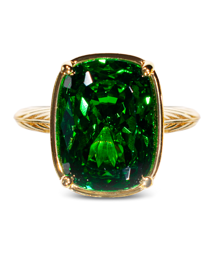 Sterling Silver Elongated Cushion Emerald CZ Cocktail Ring - Cozy Notes Coffee Co