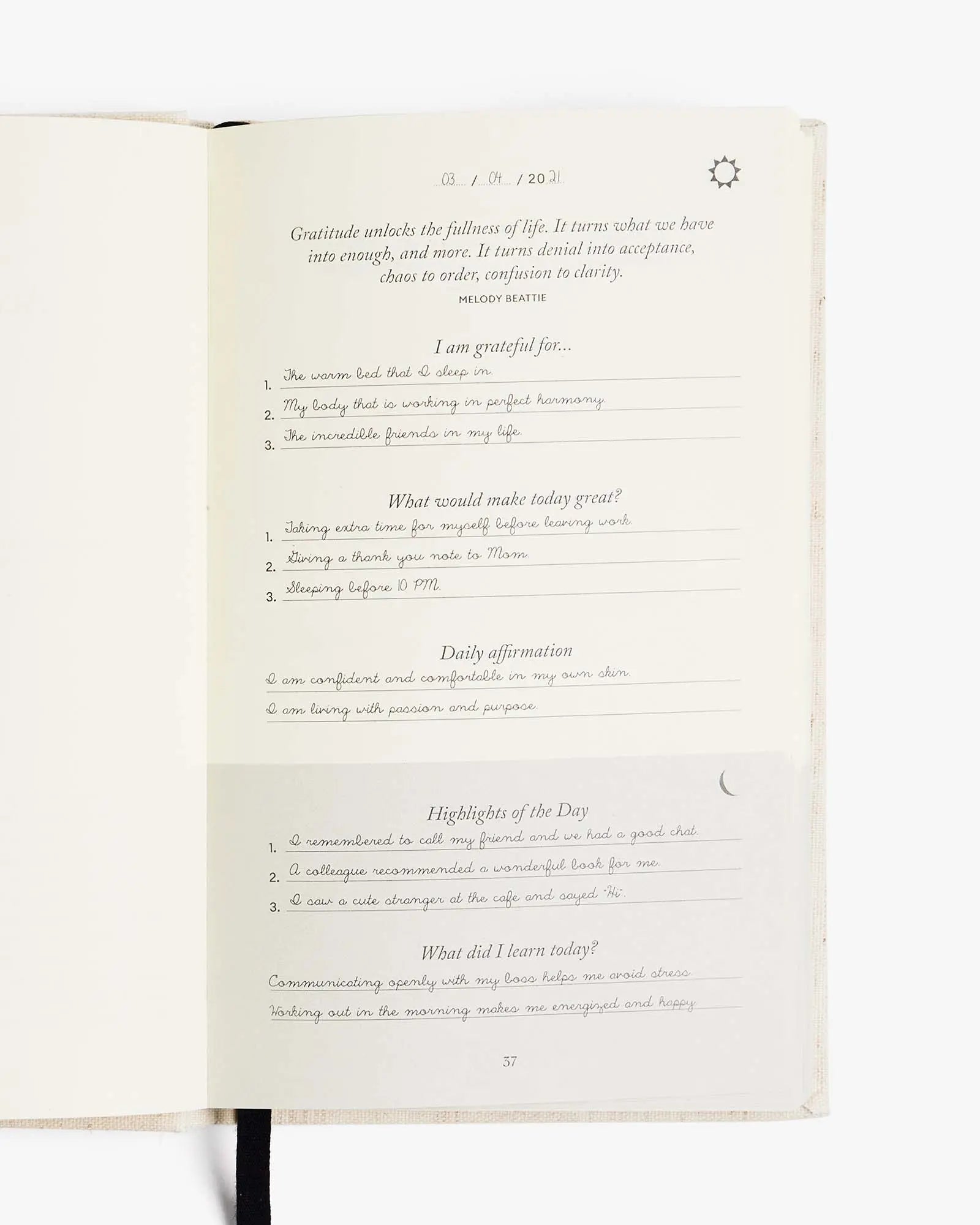 The Five Minute Journal - Original Linen Intelligent Change