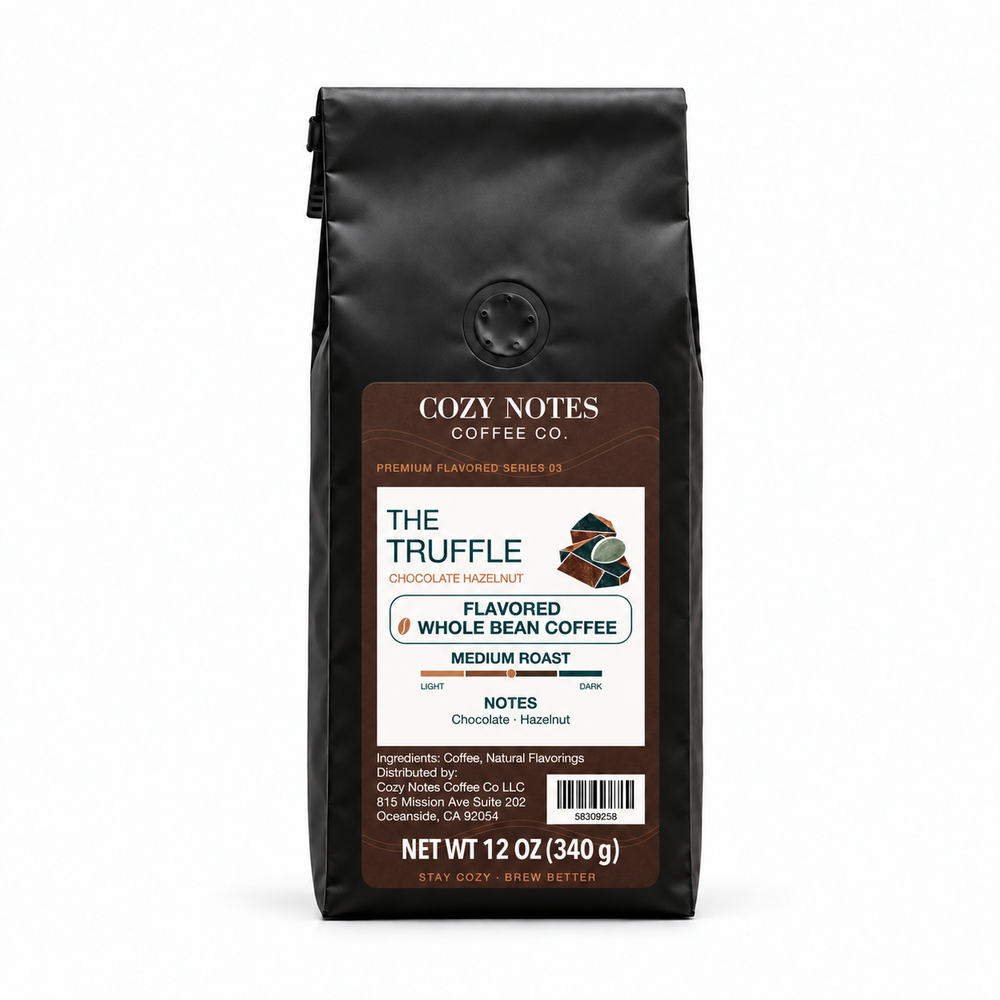 The Truffle — corrected label, whole bean coffee, 12 oz.